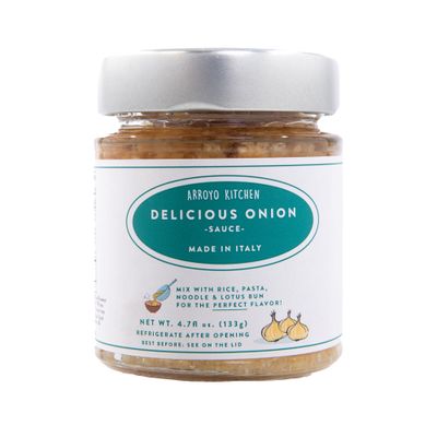 Arroyo Kitchen Delicious Onion, Authentic Italian Sauce, Spiced with Garlic, Chili Pepper &amp; Pecorino Cheese, All Natural, Preservatives-free, Clean Ingredients, 4.7 fl. oz 1 Pack