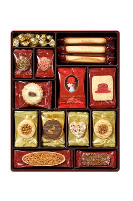 Akai Bohshi Red Hat Red Box Cookie Assortment 12 Variety Cookie Net Wt. 13.7 OZ.