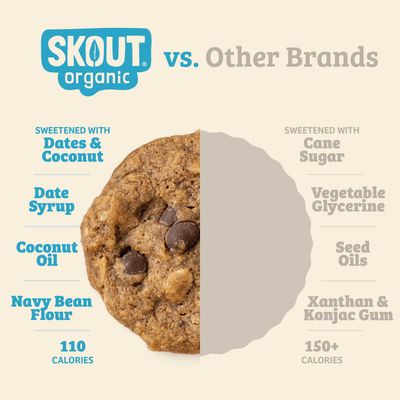 Skout Organic Oatmeal Chocolate Soft Baked Cookies 3 Pack Soft Baked Cookies Plant-Based Vegan Gluten, Dairy, &amp; Soy Free