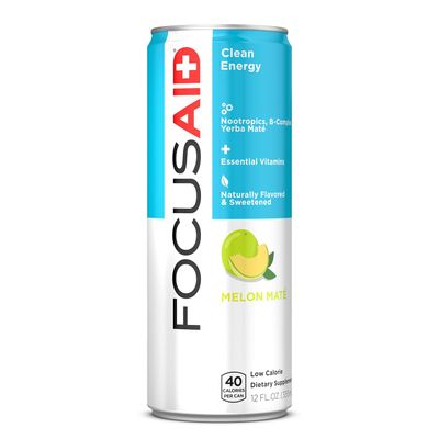 FOCUSAID Energy Blend Nootropics Drink for Brain Fuel Alpha-GPC, GABA, B-Complex, Yerba Mate, Green Tea 100 Clean 100mg Natural Caffeine 12-oz. can