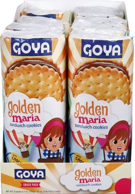 Goya Foods Golden Maria Sandwich Cookies, 5.10 Ounce Pack of 8