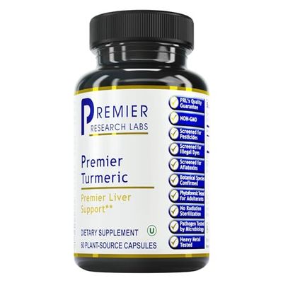 Premier Turmeric, 60 Capsules, Vegan Product - Premier Quality Turmeric for Premier Liver Support