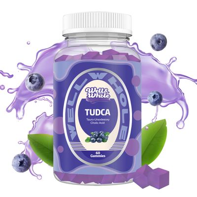 Well&amp;Whole TUDCA 1000mg Gummies with Milk Thistle 500mg - Liver Health Aid for Detox and Cleanse - Tudca Bile Salts Supplement - Vegan, Non GMO, Gluten-Free, 60 Counts