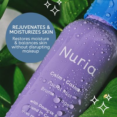 Nuria - Calm Facial Mist, Fragrance-Free Damask Rose Water Spray for Face, Face Mist Spray with Marigold Extract, Oat, and Glycerin, 120mL4.1 fl oz