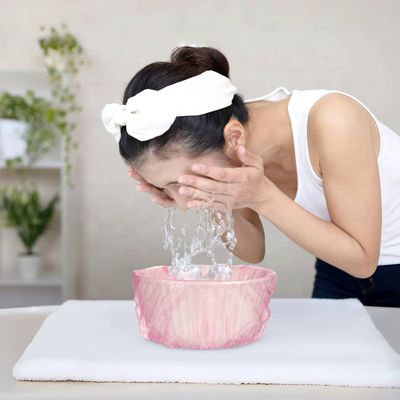 Baluue Pink Disposable Pedicure Bowl Liners, 300pcs PE Wash Basin Wrapping Bags for Salon, Spa, Home Use, Fits 9.84inch Diameter Basins