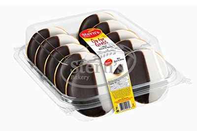 Black and White Cookies 10 Count NY Style Black &amp; White Cookies Snack Cakes Fresh &amp; Delicious Nut Free &amp; Kosher 10 oz Sterns Bakery