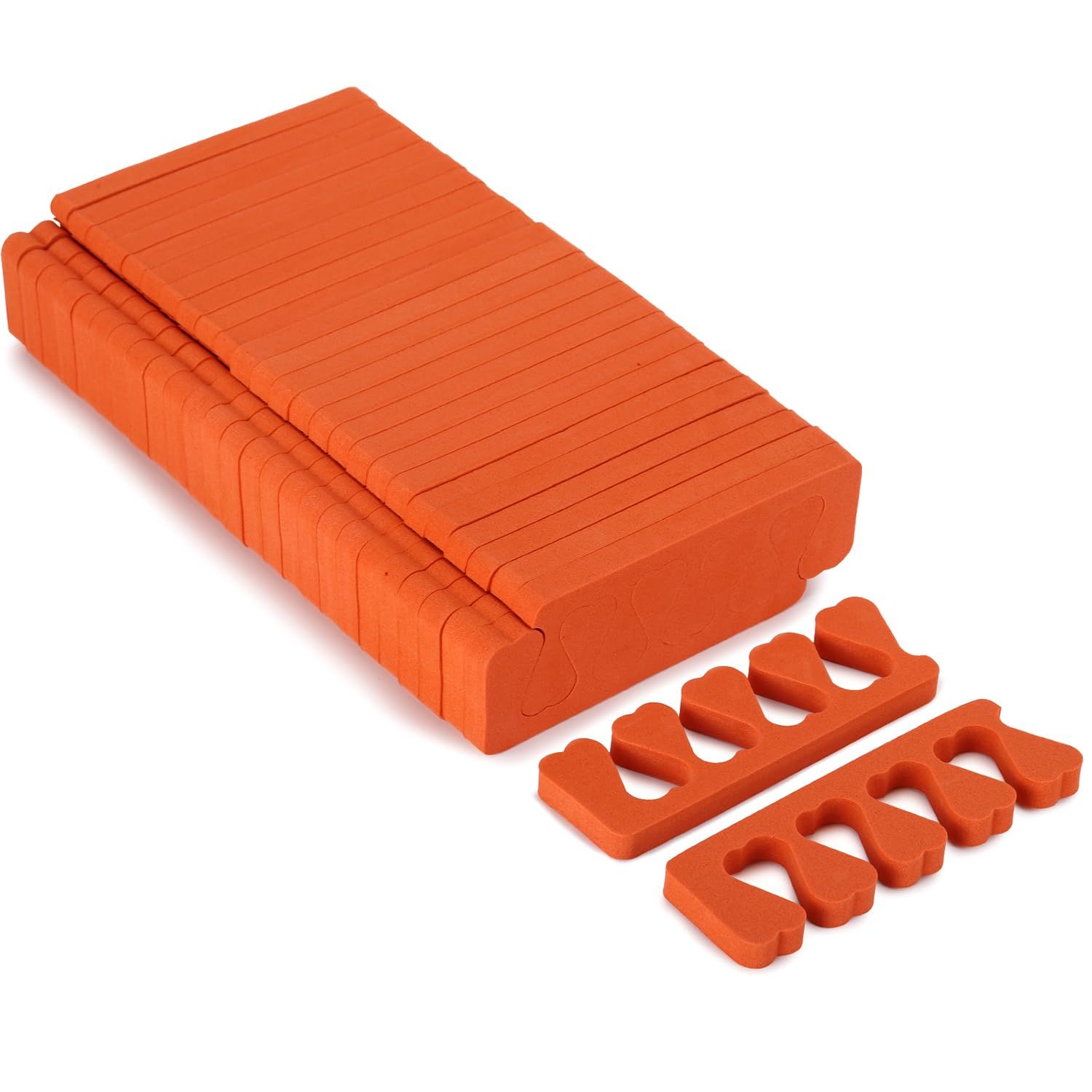 Toe Separators Set - 52 Pieces Premium Pedicure Tool, Spa Party Salon Polishing Separator Orange