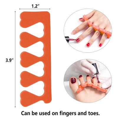 Toe Separators Set - 52 Pieces Premium Pedicure Tool, Spa Party Salon Polishing Separator Orange