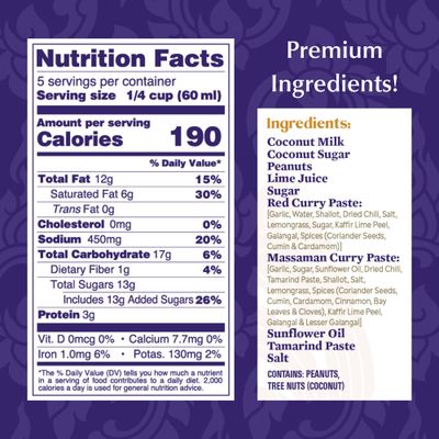 Watcharees Thai Favorites Sauce - Thai Peanut Authentic Thai Stir Fry Sauce, Vegan, Non-GMO, Gluten-Free - Pack of 3, 9.8 fl oz Per Jar
