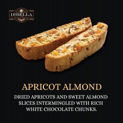 Dibella Biscotti Cookies - Authentic Italian Biscotti, Apricot Almond, 6-Count - Gourmet Cantuccini Biscotti - Rich Flavor - Crunchy Outside with Silky Middle - Classic Italian Biscotti