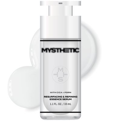 MYSTHETIC Microneedling Serum with 1 Million Salmon DNA PDRN Shots - Resurfacing Essence with Collagen, EGF &amp; CICA for Korean Glass Skin, Pore Minimizing, Wrinkles &amp; Fine Lines - 1.1 FL. OZ. 33 mL