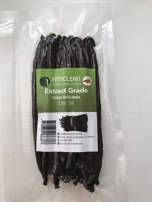 26 Tahitian Vanilla Beans Grade B Extract Exclusive Bulk4-5 Whole Natural Raw NON-GMO PODS by FITNCLEAN VANILLA