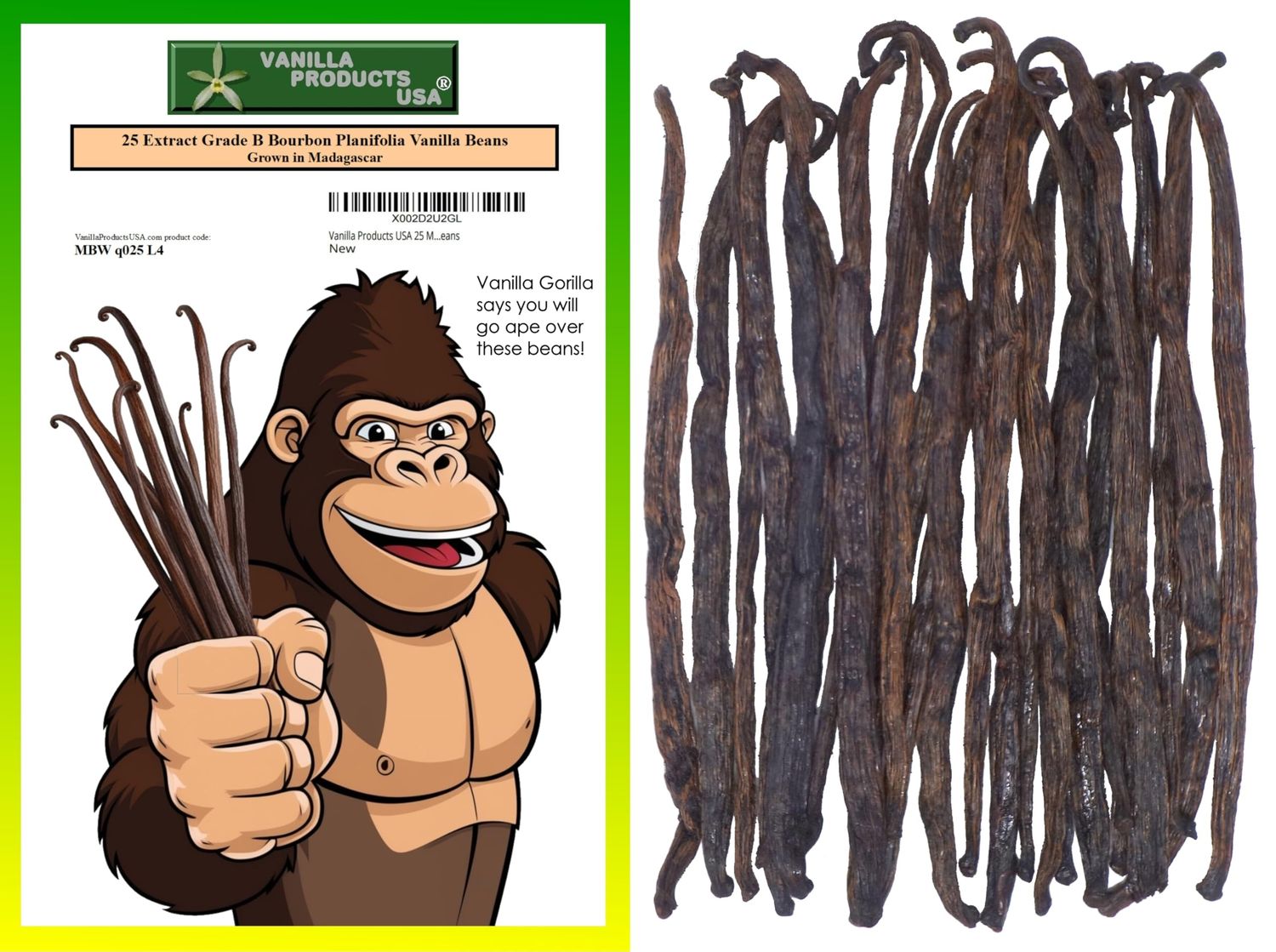 Vanilla Products USA 25 Whole Madagascar Bourbon Planifolia Extract Grade B Vanilla Beans
