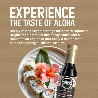 Aloha Shoyu - Gold Premium Soy Sauce - Bold Flavor - Made in Hawaii - 24 oz. Bottle