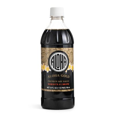 Aloha Shoyu - Gold Premium Soy Sauce - Bold Flavor - Made in Hawaii - 24 oz. Bottle