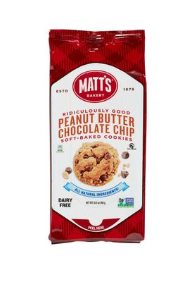 Matt&#39;s Bakery Peanut Butter Chocolate Chip Cookies Soft-Baked, Non-GMO, All-Natural Ingredients; Single Pack of Cookies 10.5oz Peanut Butter Chocolate Chip