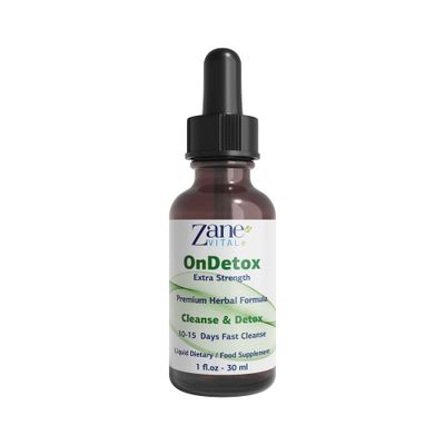 Zane OnDetox ?10 - 15 Days Fast Cleanse and Support Detox &amp; Repair Supplement with Milk Thistle, Nettle, Greater Burdock, Artichoke &amp; More Vegan Non-GMO Gluten-Free 1 Fl Oz.- 30ml