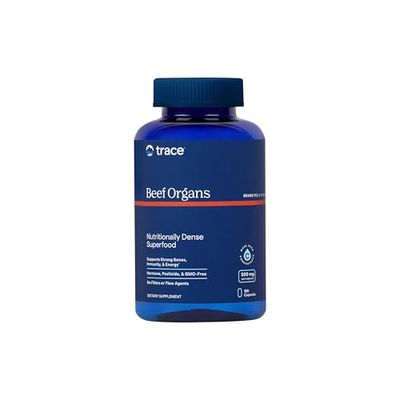 Trace Minerals Beef Organ, 600mg - Bone &amp; Energy Health Support Supplement - Nutritional Supplement Aids Healthy Organs - Healthy Hearth &amp; Immunity Support with Minerals - 180 Capsules 30 Servings