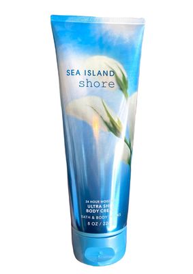 Bath and body Lotion, Perfume Mist, Shower Gel Holiday and Tropical Fragrance Collection Sea Island Shore Shea Cream, 8 Ounce