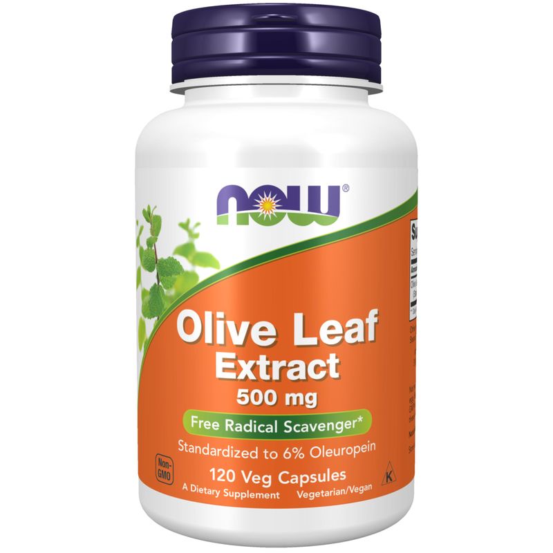 NOW Foods Supplements, Olive Leaf Extract 500 mg, Free Radical Scavenger, 120 Veg Capsules