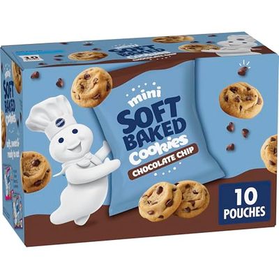 Pillsbury Mini Soft Baked Cookies, Chocolate Chip, Snack Bags, 10 ct