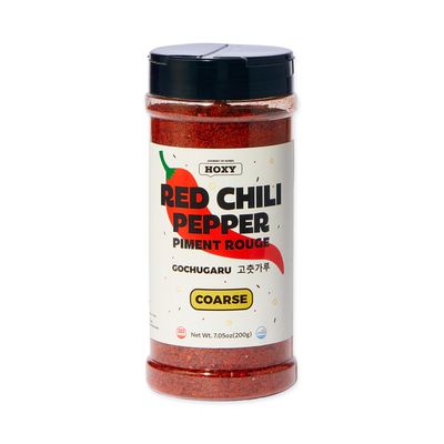 HOXY Journey of Korea Red Chili Pepper 7oz - Korean Gochugaru. Red Chili Pepper Spice Seasoning for Asian Food. MSG Free, Certified HACCP. Coarse for Kimchi