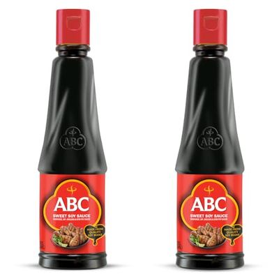ABC Sweet Soy, Black Dark Marinade, 9.2 Oz Pack of 2, Savory Sauce, Dip, Stir-fry, Glaze, Vegan, No MSG, Plant-based, Halal, Umami Flavor, Indonesian Kecap Manis Made with Coconut Sugar