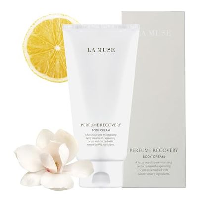 LA MUSE Perfume Body Lotion for WomenFloral Musk Body Cream for Women, Dry Skin with Shea Butter, Peptide Softens &amp; Comforts Sensitive Skin with Silky Smooth Finish, Non-Sticky 10.14 fl oz