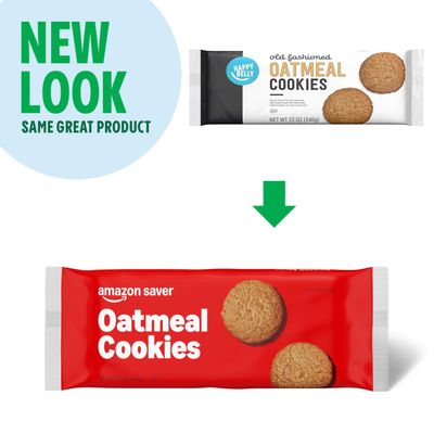 Amazon Saver, Crispy Oatmeal Cookies, 12 ounce Previously Happy Belly, Packaging May Vary
