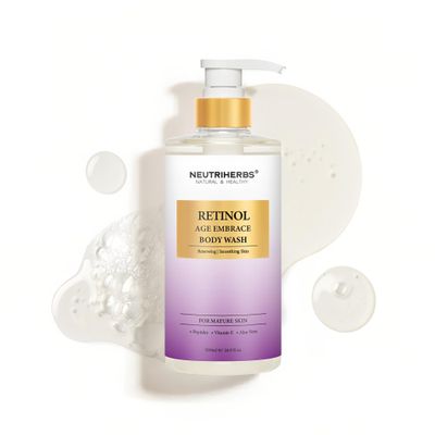 Neutriherbs Retinol Body Wash, Anti AgingRenewing Shower Gel For Women And Men, Daily Shower Soap With Peptides, Vitamin E, Aloe Vera - Orange Blossom Scent 16.9 Fl.Oz