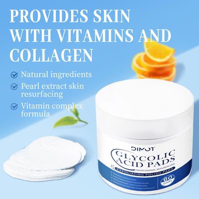 Glycolic Acid Resurfacing, Peel &amp; Exfoliating Pads 60 Count - Cleansing Face &amp; Body Pads for Skin Renewal, Radiant Complexion