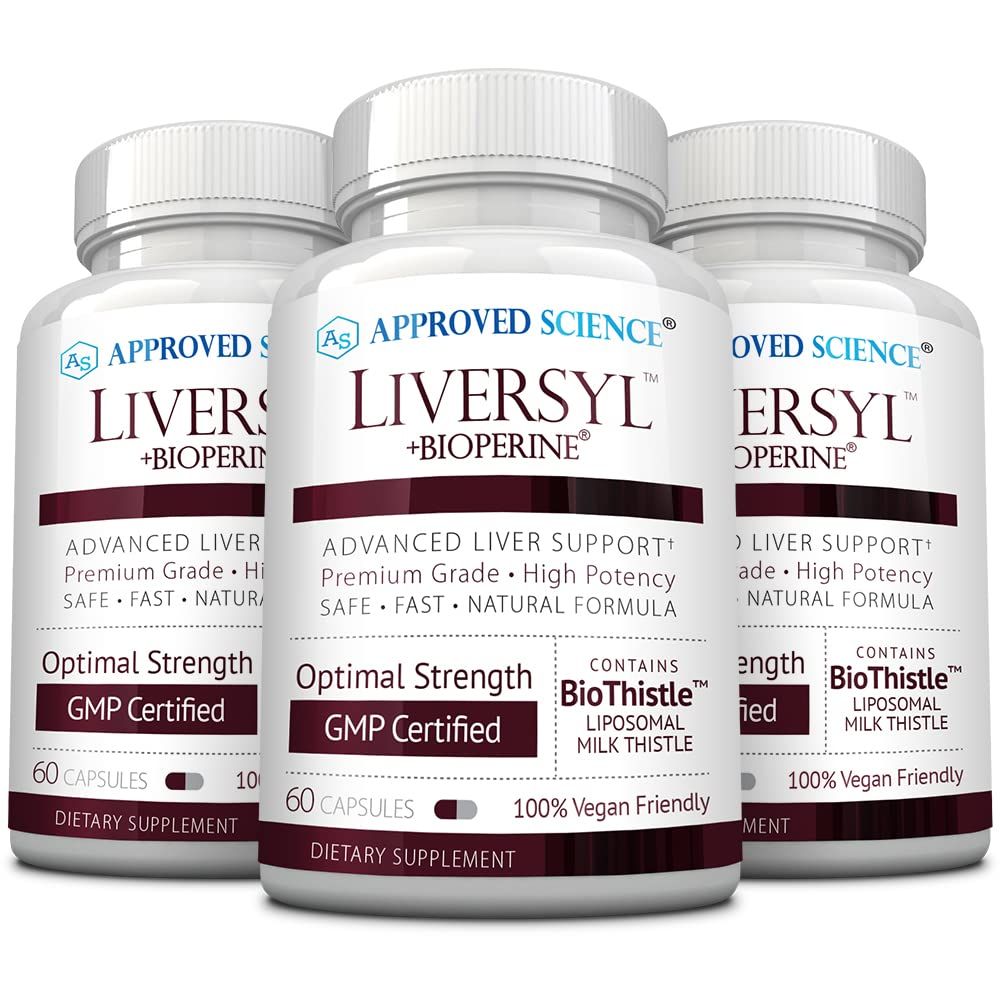 Approved Science Liversyl - Support Optimal Liver Function - Cleanse and Detox - Fast and Effective - Milk Thistle, Artichoke Extract, and Bioperine - Vegan - 180 Count - 3 Month Supply - Made in USA