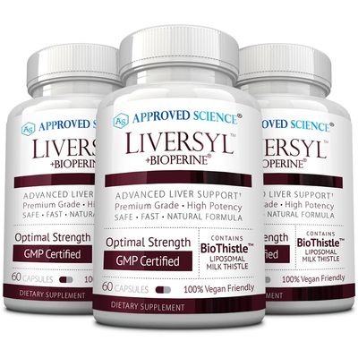 Approved Science Liversyl - Support Optimal Liver Function - Cleanse and Detox - Fast and Effective - Milk Thistle, Artichoke Extract, and Bioperine - Vegan - 180 Count - 3 Month Supply - Made in USA