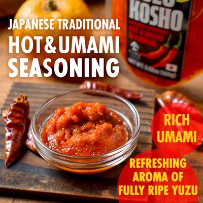 YAMASAN KYOTO UJI Yuzu Kosho Red Pepper Spicy Paste, Japanese Extremely Hot & Umami Seasoning, Vegan, Gluten-Free, No Additives, Made in Japan 100g3.52oz