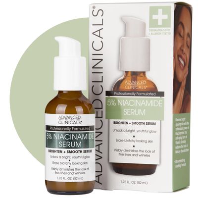Advanced Clinicals Niacinamide Serum 5 Niacinamide Serum For Face With Hyaluronic Acid, Ferulic Acid, Aloe Vera, &amp; Fruit Extracts Helps Improve Look Of Dark Spots &amp; Uneven Skin Tone, 1.75 Fl Oz