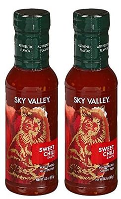 Sky Valley Sweet Chili Sauce - Mild Heat, Thai Sweet Chili Sauce, Use as Eggroll or Spring Roll Sauce, Gluten-Free, Plant-Based, Non-GMO Project Verified, Sweet Spicy Chili Sauce - 14.5 Oz, 2-Pack
