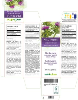 Naturalma Milk Thistle Silybum marianum Fruit and herb Alcohol-Free Tincture - 6.76 fl oz Liquid Extract in Drops - Herbal Supplement - Vegan