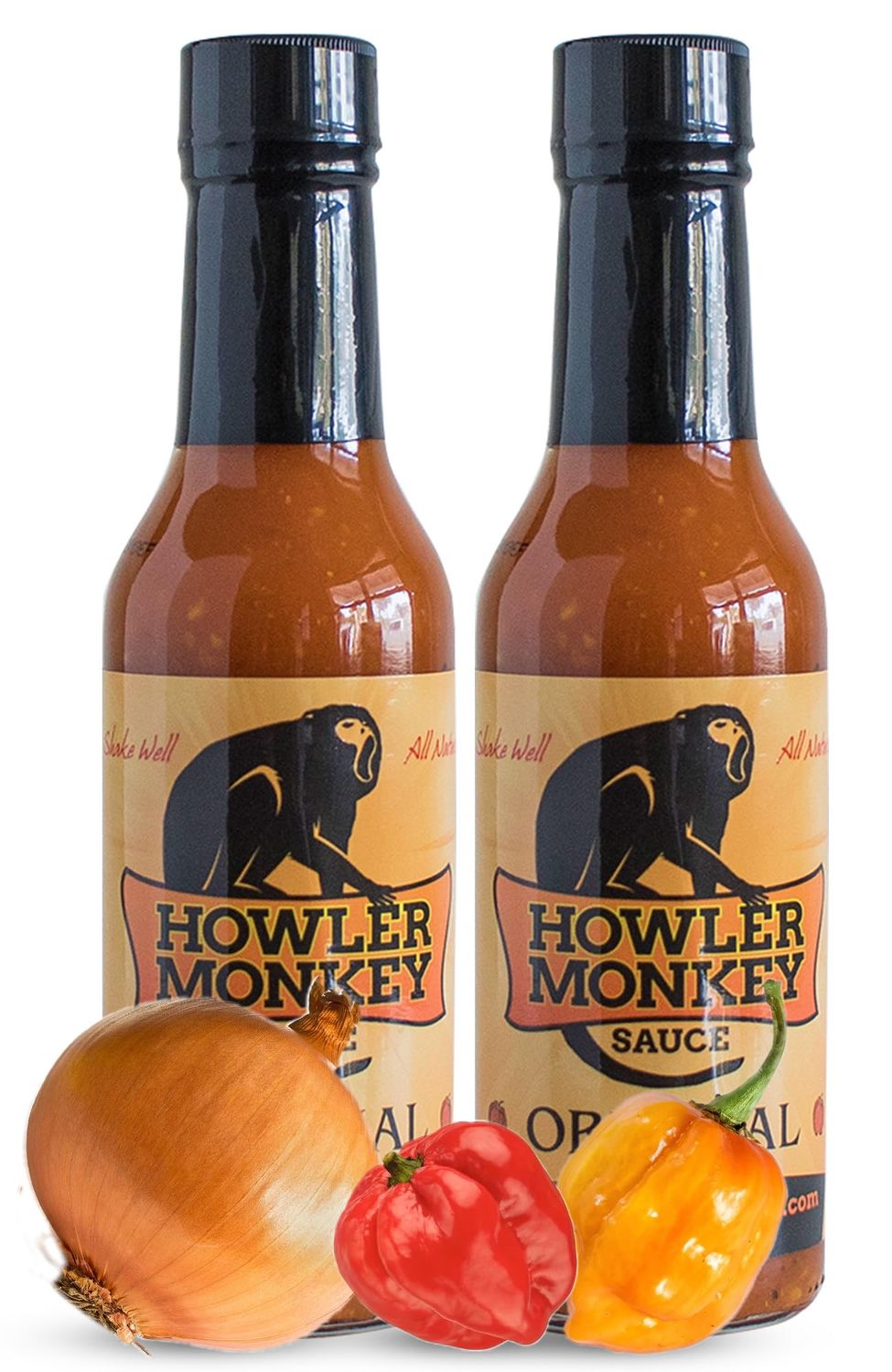Howler Monkey - Sauce Original - Panamanian-Style Hot Sauce with Aji Chombo Peppers - Gluten-Free, No Carbs, Low Sodium - 5 oz 2-Pack