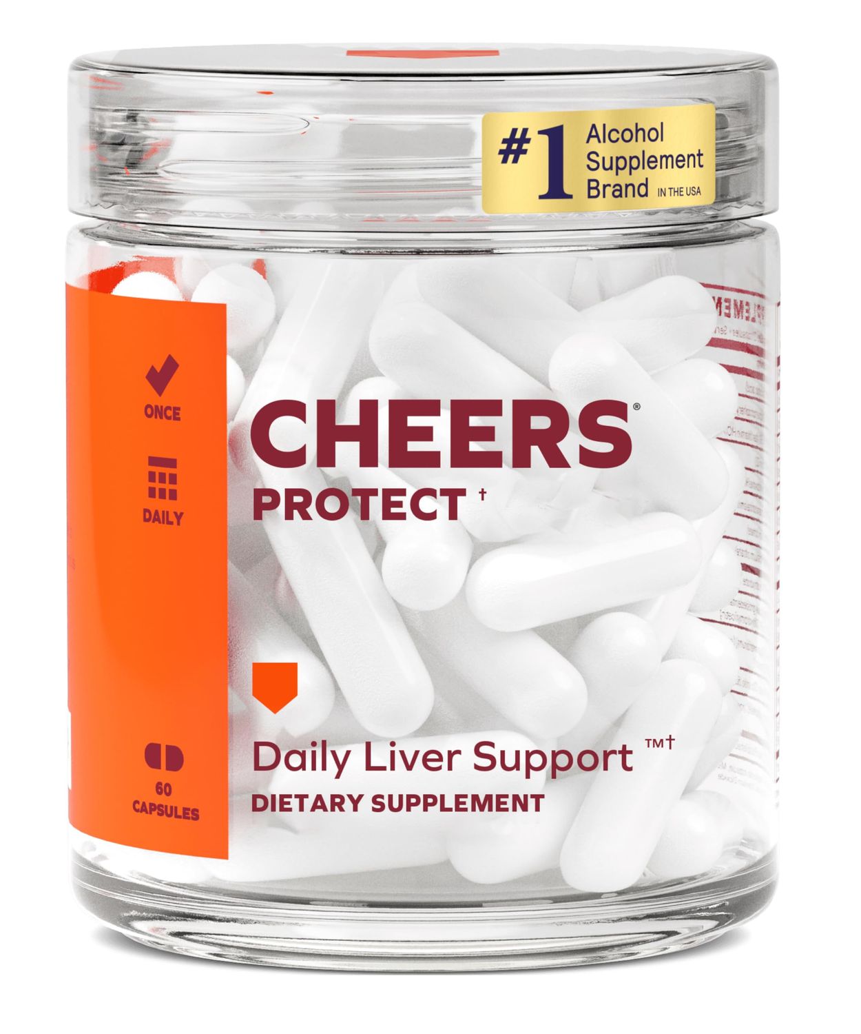 Cheers Protect Daily Liver Supplement for Drinkers with L-Cysteine DHM Increase Glutathione Levels 30 Doses Cysteine, Dihydromyricetin, Milk Thistle, Prickly Pear, B-Vitamins, Ginger