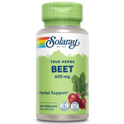 SOLARAY Beet Root 605mg May Support Cardiovascular Health &amp; Athletic Performance, Kidney, Liver &amp; Blood Health Non-GMO Vegan 100 VegCaps