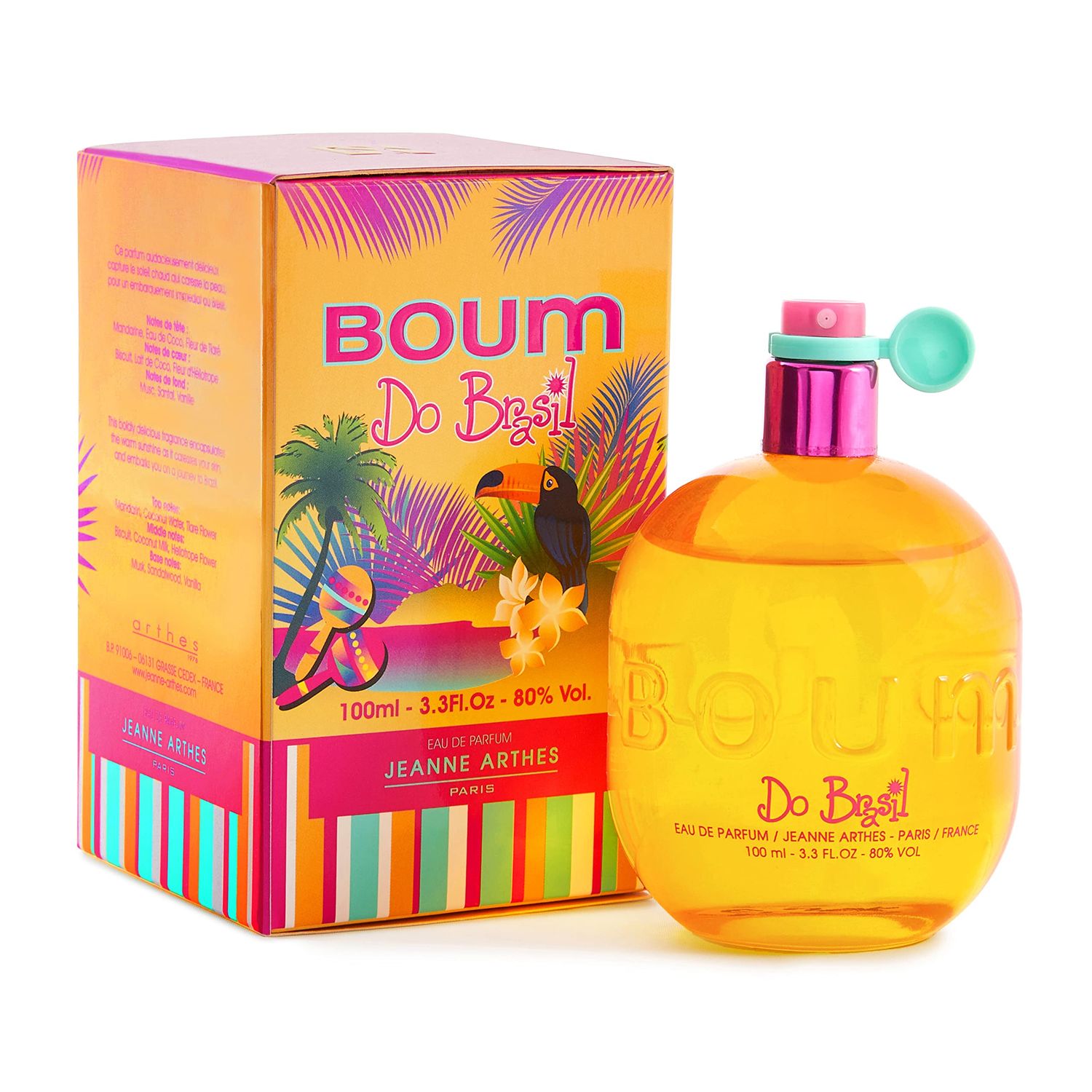 Jeanne Arthes - Boum Do Brazil Eau De Parfum - Spray Perfume for Women - Floral Scent - Notes of Coconut Water, Tangerine, and Tiare Flower - Made in France - 3.38 fl.oz