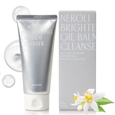 PINKWONDER Neroli Oil Balm Cleanser 4.23oz120g, Cleansing Oil Balm Face Wash, Removes Makeup and Impurities, Niacinamide and Neroli Oil for Glowing Skin, Korean Skincare