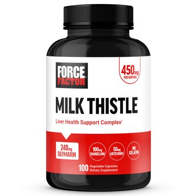 FORCE FACTOR Milk Thistle Liver Support Formula with Dandelion Root and Artichoke, 300mg Silymarin Milk Thistle Supplement for Liver Health and Liver Detox, 100 Vegetable Capsules
