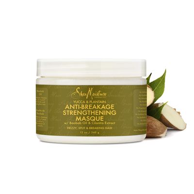 SheaMoisture Strengthening Masque for Frizzy Hair Yucca &amp; Plantain Deep Conditioning 12 oz 210184 , Coconut