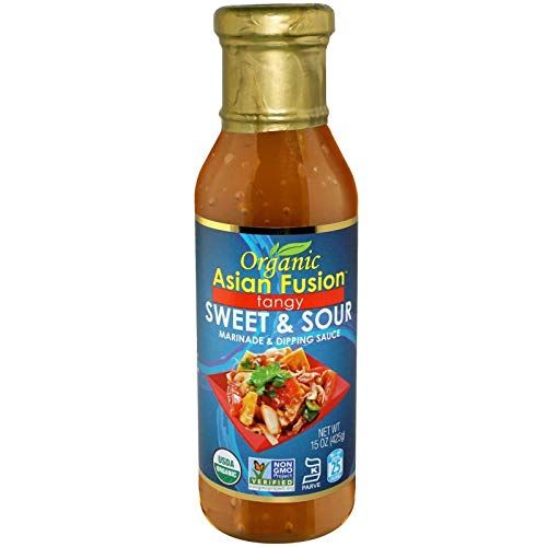 Organic Asian Fusion Tangy Sweet &amp; Sour Marinade &amp; Dipping Sauce - USDA Organic, Non GMO Project Verified, Gluten Free, Kosher Parve, Made in USA, 15 Oz. 1 Pack