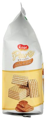 Gastone Lago Party Wafers Cookies Cream Filling 8.82 oz, 250g Dulce De Leche, 1-Pack