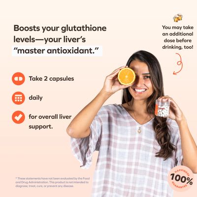 Cheers Protect Daily Liver Supplement for Drinkers with L-Cysteine DHM Increase Glutathione Levels 30 Doses Cysteine, Dihydromyricetin, Milk Thistle, Prickly Pear, B-Vitamins, Ginger