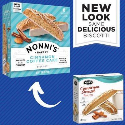 Nonni's Cinnamon Coffee Cake Biscotti Italian Cookies - Italian Biscotti Almond Cookies wCinnamon Streusel Icing - Biscotti Individually Wrapped Cookies - Kosher Coffee Cookies - 6.88 oz