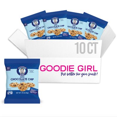 Goodie Girl Mini Chocolate Chip Cookie Snack Packs Peanut Free, Gluten Free, Egg Free, Dairy Free 90 Calories 10 Count