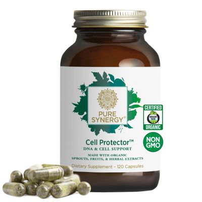 PURE SYNERGY Cell Protector Cellular Health Supplement Cell and Immune Support with Selenium and Organic Cruciferous Vegetables for Healthy Aging &amp; Detoxification 120 Capsules